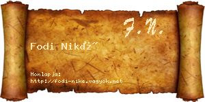 Fodi Niké névjegykártya